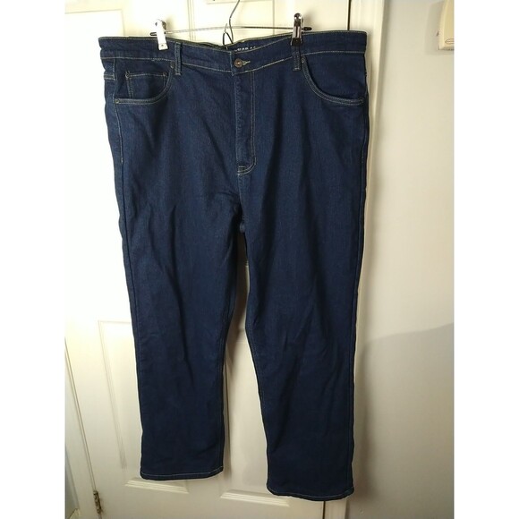 Smiths Workwear Fleece Lined 5 Pocket Relaxed Fit Denim Jeans Mens 42x32 Stretch - Picture 1 of 11